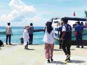 Pospam Ops Ketupat Jaya-2022 Pulau Harapan Gelar Pengamanan Kedatangan dan Keberangkatan Wisatawan