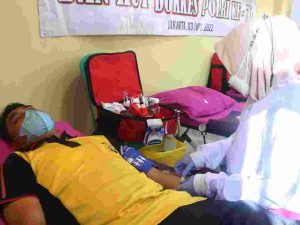 Jelang Hari Bhayangkara Ke 76, Polres Kep Seribu Gelar Aksi Donor Darah
