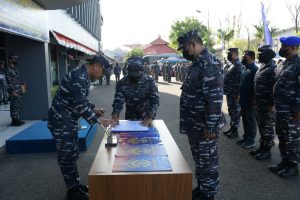 Lanal Palembang Gelar Upacara Penandatanganan Pakta Integritas Panita Seleksi Penerimaan Calon Caba Kompensasi
