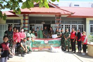 Kebakaran Landa Distrik Agats, Yonif Raider755 Kostrad Bantu Ringankan Beban Para Korban