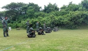 Pertajam Naluri Tempur, Prajurit Lanal Lhokseumawe Latihan Tembak Tempur Offensif