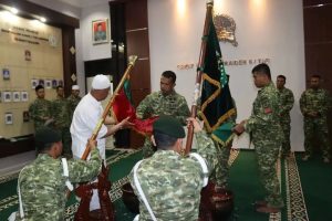 Penjamasan Tunggul Brigade Dalam Rangka HUT ke-61 Brigif Mekanis Raider 6 Kostrad