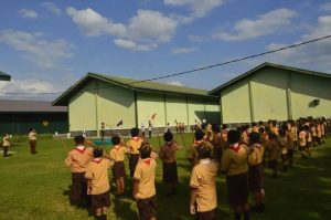 Tanamkan Karakter Kebangsaan, Prajurit Yonarmed 12 Kostrad Latih Kedisiplinan Siswa SDN Santo Yosep