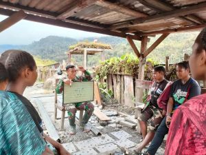 Tingkatkan Kemampuan Bahasa, Satgas Yonif R 321 Kostrad Ajarkan Bahasa Inggris di Pedalaman Papua