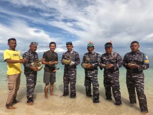 Danlanal Simeulue Terjun Langsung Laksanakan Penanaman Terumbu Karang Di Perairan Kepulauan Banyak Aceh Singkil