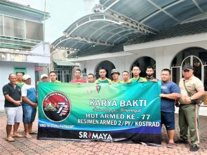 Prajurit Putra Yudha Serbu Masjid di Kota Malang Dalam Rangkat HUT Ke-77 Armed