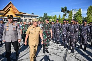 TNI AL Lanal Dumai Hadiri Apel Kesiapsiagaan Penanggulangan Bencana Provinsi Riau Tahun 2022