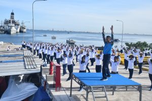 FASHARKAN JAKARTA GELAR OLAH RAGA BERSAMA DANLANTAMAL III DENGAN PRAJURIT