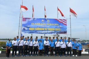 Sambut HUT Armada RI, Lantamal I Belawan Gelar Olahraga Bersama