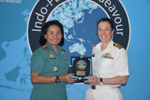 Danlanal Bandung Hadiri Undangan Women in Leadership Seminar di Kapal Perang Australia HMAS Adelaide (L01)