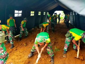 Fasilitas MCK dan Tenda Serba Guna, Yonzipur 9 Kostrad Bantu Korban Gempa Cianjur