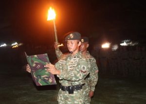 Penjamasan Tunggul Satuan menyambut HUT Yonif Raider 755/Yalet Kostrad