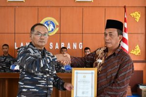 Lanal Sabang Ikuti Vicon Penyerahan Tali Asih Dari Kasal Kepada Personel Purna Tugas