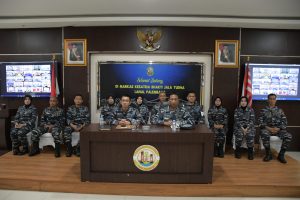 Komandan Pangkalan TNI AL Palembang Ikuti Admiral Inspection Secara Virtual