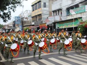 Meriahkan Gebyar Expo UMKM dan Pameran Alutsista, Yonif M 320 Kostrad Tampilkan Drumband