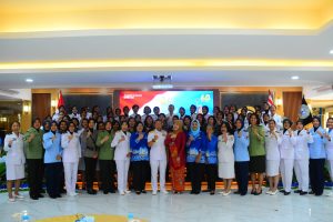 Korps Wanita TNI AL Bintan Peringati HUT Kowal Ke-60 Secara Serentak Melalui Vicon