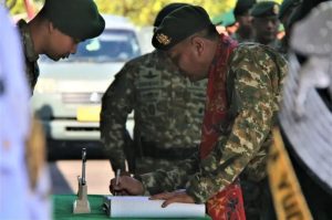 Acara Tradisi Penerimaan Pejabat Baru Danbrigif R 9 Kostrad Letkol Inf M. Fuad Suparlin, S.I.P., M. Tr. (Han)