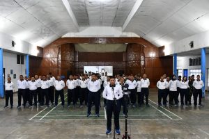Personel Lanal Sabang Ikuti Apel Khusus dan Olahraga Bersama Jajaran Koarmada I Secara Virtual
