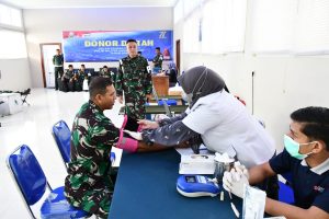 Sambut HUT Ke-77, Pomal Lanal Sabang Gelar Donor Darah