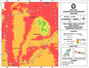 Mahasiswa UNDIP Buat Peta Rawan Tanah Longsor di Desa Gapura Dengan Aplikasi ArcGis