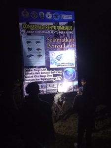 Prajurit Pos TNI AL Kampung Aie Bersama Tim Relawan Dampingi dan Monitoring Penyu Saat Bertelur Di Pantai Along