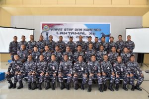 Tindak Lanjut Hasil Rapim TNI, TNI AL dan Rapim Koarmada I, Lantamal XII Pontianak Gelar Rapat Staf dan Komando