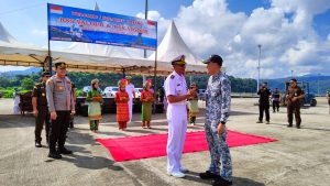 Prajurit Lanal Sabang Sambut Kedatangan Dua Kapal Perang Singapura Ke Kota Sabang