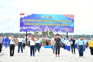 Perkuat Sinergitas, Lantamal XII Gelar Olahraga Bersama TNI, Polri dan Forkopimda Kalbar