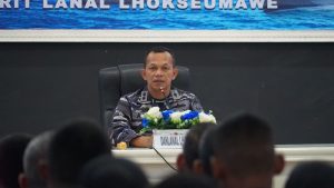 PANGKALAN TNI ANGKATAN LAUT LHOKSEUMAWE SAMBUT KEDATANGAN KOMANDAN BARU