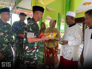 Penyerahan Zakat Fitrah Ramadhan 1444 H Kepada Panitia Zakat Masjid Al-Fatah Yonif Raider 515 Kostrad