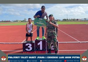 Prajurit Yalet Sabet Juara 1 pada Eksebisi Lari 200 Meter Putra Kejuaraan Atletik Usia 16-19