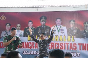 Sinergisitas Harmonis TNI AL Lanal TBA Halal Bihalal di Polres Tanjungbalai