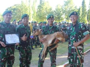 Reward Kambing Untuk Prajurit,Usai Raih Prestasi di Laga Tournament Bola Bontolebang Cup I