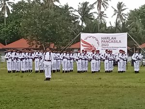Danlanal Bintan Pimpin Upacara Hari Lahir Pancasila Tahun 2023 Bersama Jajaran TNI AL Di Tanjung Uban