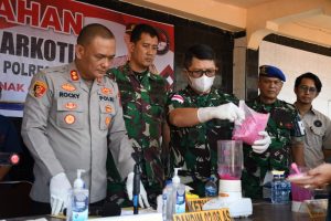 Danlanal TBA Hadiri Pemusnahan Narkotika di Polres Asahan