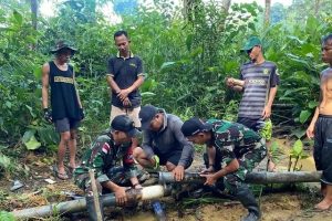 Program Air Bersih di Perbatasan , Satgas Pamtas RI-Malaysia Membuat Sarana Air Bersih