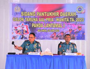 Panitia Daerah Lantamal I Belawan Laksanakan Sidang Pantukhirda Calon Taruna AAL TA. 2023