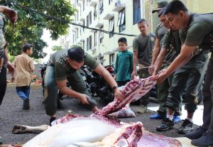 Panglima Kostrad Saksikan Pemotongan Kurban di Rumdis Kostrad Bungur