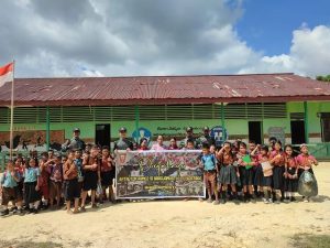 Tingkatkan Kreatifitas Anak Perbatasan, Satgas Yonarmed 10 Kostrad Gelar Lomba Menggambar