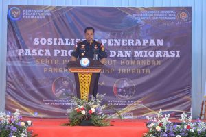LANTAMAL III JAKARTA HADIRI SOSIALISASI PENERAPAN PASCAPRODUKSI DAN MIGRASI DI KANTOR PANGKALAN PSDKP JAKARTA