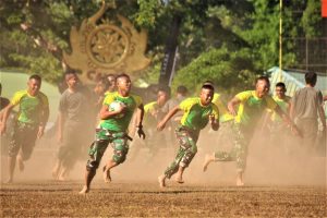 Membentuk Badan yang Sehat, Prajurit Brigif Raider 9/DY Gelar Senam Bersama