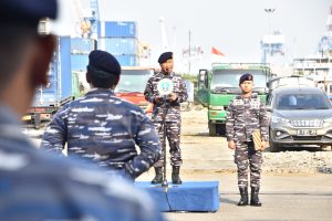 LANTAMAL III JAKARTA IKUTI APEL GELAR PASUKAN PAM LAUT HUT KE-78 KEMERDEKAAN RI TAHUN 2023