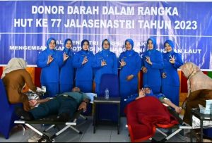 Sambut HUT Ke-77 Jalasenastri, Cabang 3 Korcab I DJA I Lanal Sabang Gelar Donor Darah
