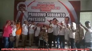Dukung Prabowo Menjadi Presiden 2024, Aspirator Indonesia Emas Gelar Deklarasi