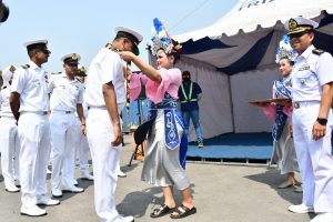 LANTAMAL III JAKARTA SAMBUT KEDATANGAN KAPAL PERANG INDIA INS KADMATT (P29)