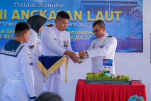 Lanal Lhokseumawe Laksanakan Upacara HUT TNI AL Ke-78 Tahun 2023