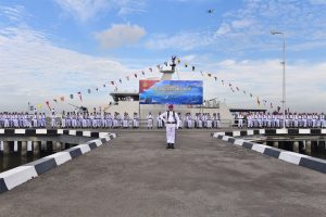 Kaotmilti I Medan Pimpin Upacara Hari Jadi Ke-78 TNI AL di Mako Lantamal I
