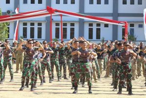 Prajurit Yonif Raider 515 Kostrad Ikut Serta Memeriahkan Kegiatan Culture Day Super Garuda Shield 2023