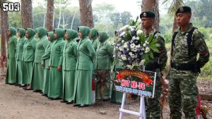 Sambut Hari Ulang Tahun ke – 76, Prajurit dan Persit Yonif Raider 509 Kostrad Laksanakan Ziarah