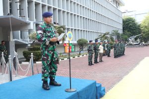 LANTAMAL III JAKARTA LAKSANAKAN APEL GABUNGAN DAN UPACARA PENAIKAN BENDERA